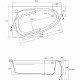 Акриловая ванна Cersanit Joanna 150x95 L 63336 без гидромассажа