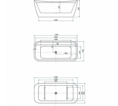 Акриловая ванна Allen Brau Infinity 2 170x78 2.21002.20 без гидромассажа