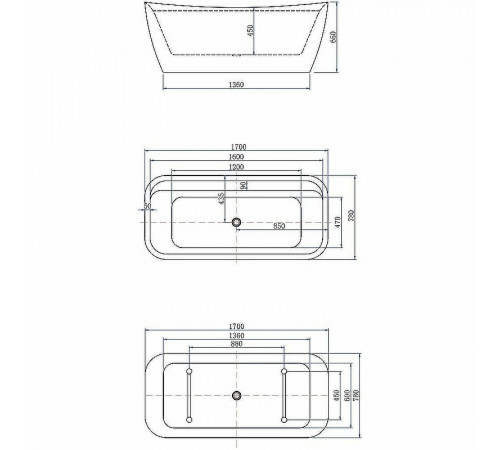 Акриловая ванна Allen Brau Infinity 2 170x78 2.21002.21 без гидромассажа