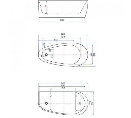 Акриловая ванна Allen Brau Priority 2 170x80 2.31002.21 без гидромассажа