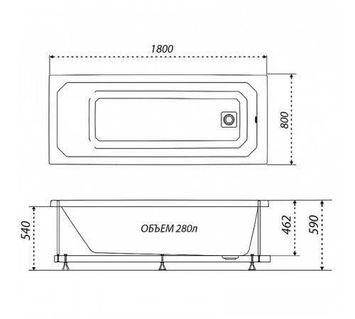 Акриловая ванна Triton Прага 180x80 Щ0000049119 без гидромассажа