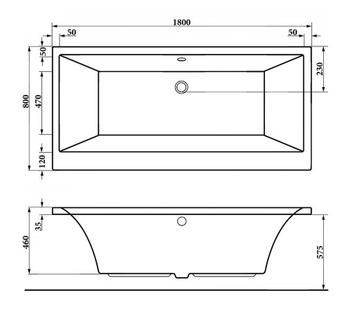 Акриловая ванна Berges Tari 180x80 052029 Черный глянец без гидромассажа