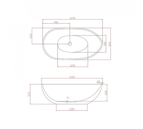 Акриловая ванна Azario Leeds 170x85 LEE17085 без гидромассажа