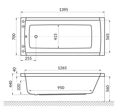 Акриловая ванна Excellent Aquaria 140x70 WAEX.AQU14.SOFT.GL с гидромассажем