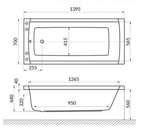 Акриловая ванна Excellent Aquaria 140x70 WAEX.AQU14.RELAX.BR с гидромассажем