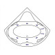 Акриловая ванна Excellent Konsul 150x150 WAEX.KON15.LINE.BR с гидромассажем