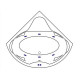 Акриловая ванна Excellent Konsul 150x150 WAEX.KON15.SOFT.CR с гидромассажем