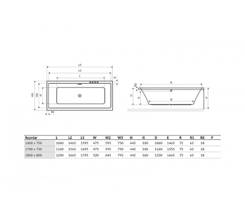 Акриловая ванна Excellent Heaven Slim 180x80 WAEX.HEV18WHS без гидромассажа