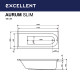 Акриловая ванна Excellent Aurum Slim 180x80 WAEX.AUR18S.LUX.CR с гидромассажем