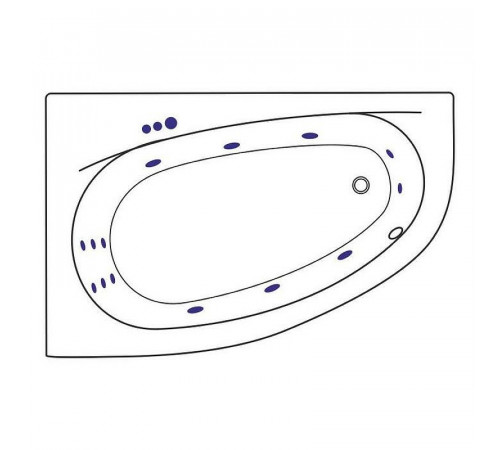 Акриловая ванна Excellent Kameleon 170x110 L WAEX.KML17.SMART.CR с гидромассажем