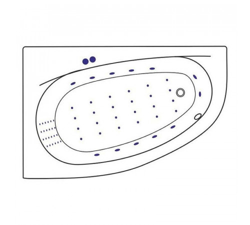Акриловая ванна Excellent Kameleon 170x110 L WAEX.KML17.NANO.CR с гидромассажем