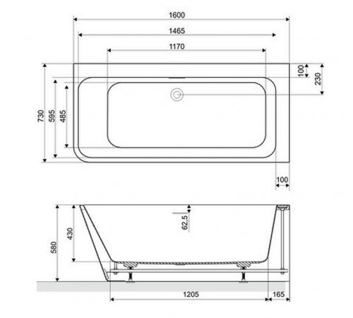 Акриловая ванна Excellent Lila 2.0 R 160x73 WAEX.LIL2.160P.WHN без гидромассажа