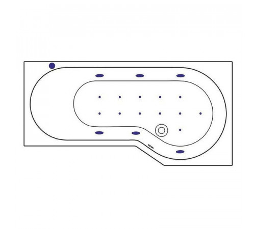 Акриловая ванна Excellent Be Spot 160x80 R WAEX.BSP16.RELAX.CR с гидромассажем