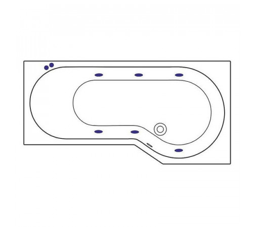 Акриловая ванна Excellent Be Spot 160x80 R WAEX.BSP16.SOFT.CR с гидромассажем