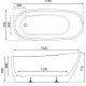 Акриловая ванна Excellent Comfort+ 175x74 WAEX.CMP2.17WB Черная без гидромассажа