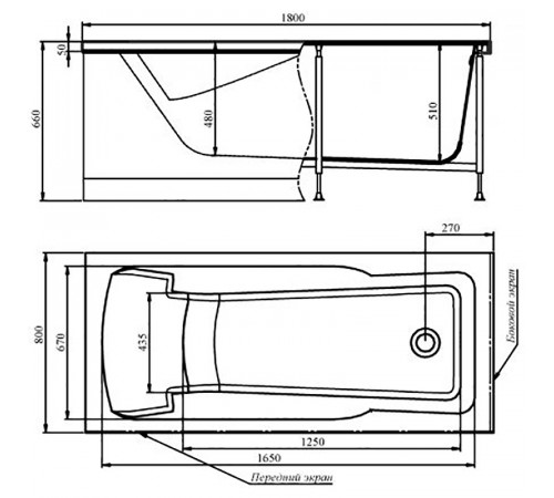 Акриловая ванна Timo Hella 180x80 HELLA1880 без гидромассажа