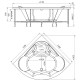 Акриловая ванна Radomir Vannesa Сандра 149х149 2-76-2-0-0-221 с гидромассажем Баланс Хром