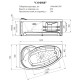 Акриловая ванна Radomir Vannesa София 169х99 L 2-77-2-1-0-223 с гидромассажем Актив Хром