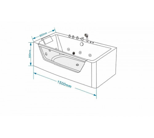 Акриловая ванна Grossman 150х85 GR-15085-1 с гидромассажем