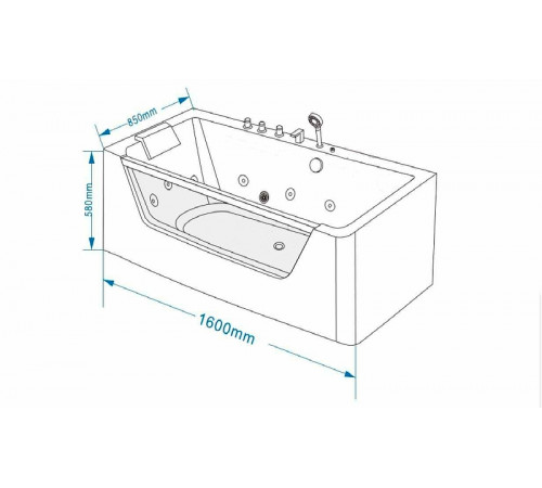 Акриловая ванна Grossman 160х85 GR-16085-1 с гидромассажем