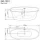Акриловая ванна Grossman Galaxy 166х75 GR-1201 без гидромассажа