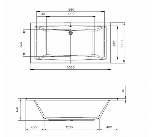 Акриловая ванна Marka One Aelita MG 200x100 01аэ2010 без гидромассажа