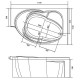 Акриловая ванна Marka One Ergonomika 158-175x110 L 01эрг17511л без гидромассажа