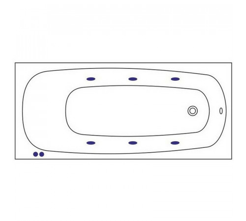 Акриловая ванна Whitecross Layla Slim 170x75 0122.170075.100.SOFT.CR с гидромассажем