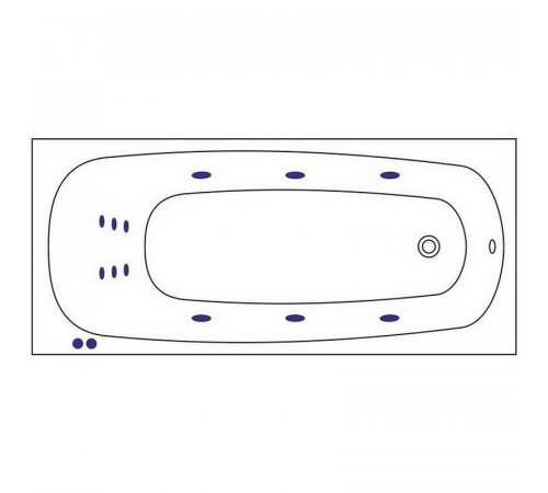 Акриловая ванна Whitecross Layla Slim 180x80 0122.180080.100.LINE.GL с гидромассажем