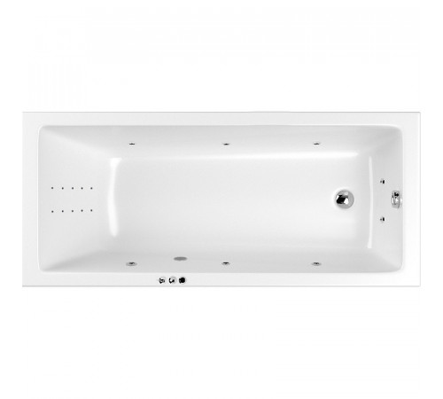 Акриловая ванна Whitecross Wave Slim 180x80 0111.180080.100.SMARTNANO.CR с гидромассажем