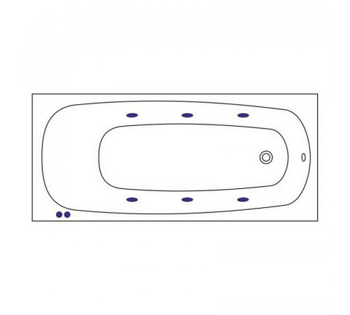 Акриловая ванна Whitecross Layla 170x75 0102.170075.100.SOFT.WH с гидромассажем