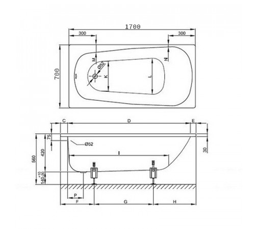 Стальная ванна Bette Form 170x70 2945-000 AD PLUS с шумоизоляцией и антигрязевым покрытием