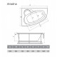 Акриловая ванна Relisan Ariadna 135x95 L Гл000001460 без гидромассажа