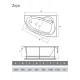 Акриловая ванна Relisan Zoya 140x90 R Гл000001248 без гидромассажа
