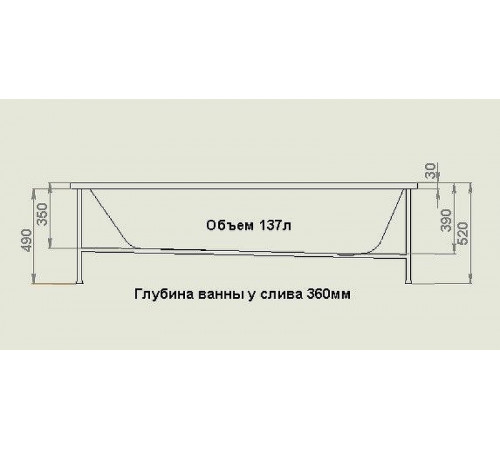 Акриловая ванна Bas Лира 170x70 З 00135 без гидромассажа