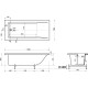 Ванна из искусственного камня STWORKI Ольборг 150x70 ФР-00014086 без гидромассажа