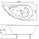 Акриловая ванна 1MarKa Piccolo 150x75 L 01пк1770л без гидромассажа