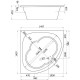 Акриловая ванна Santek Канны 150х150 1WH111983 без гидромассажа