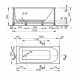Акриловая ванна Veedi Mira 170х75 13217075 без гидромассажа