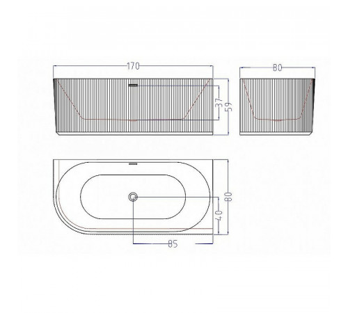 Акриловая ванна Esbano Bagama 170x80 L ESVABAGAL без гидромассажа