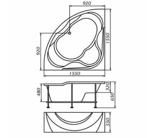 Акриловая ванна Aima Design Grand Luxe 155x155 01грл1515 без гидромассажа