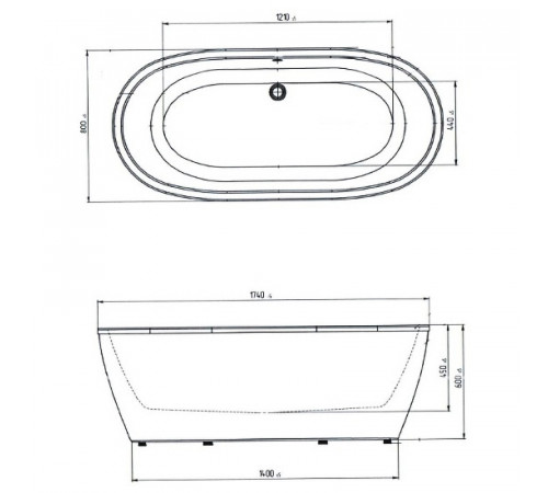 Акриловая ванна Aima Design Tondo 174x80 01тон17480 без гидромассажа