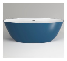 Ванна из искусственного камня Plumberia Selection VELOMA 160BD 160x70 Белая матовая Blu denim без гидромассажа