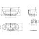 Ванна из искусственного камня Plumberia Selection VELOMA 170BN 170x75 Белая матовая Черная без гидромассажа